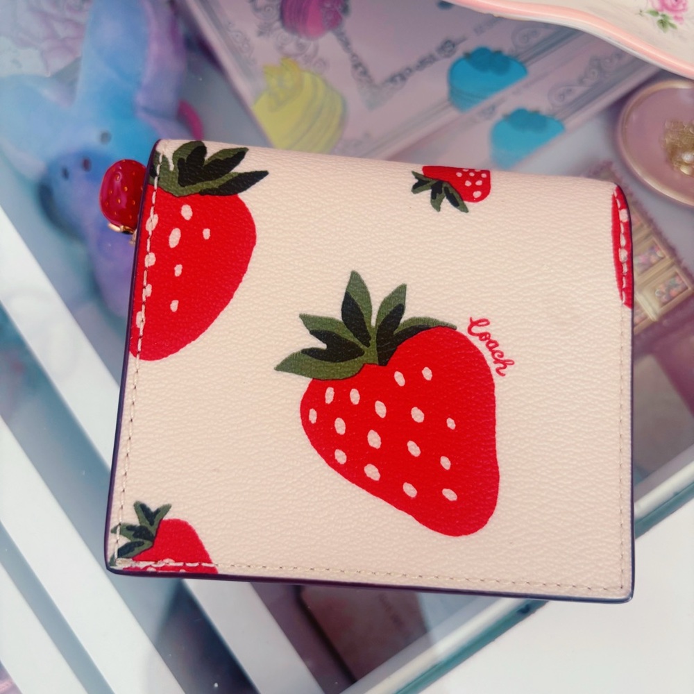 Coach Nolita 19 wild Strawberry Print Mini Shoulder Bag & Snap wallet. - Picture 8 of 10